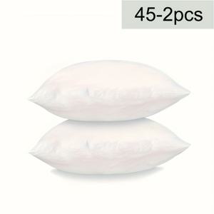 TEMU 2개 소프트 플러피 스퀘어 베개 인서트, 중간한 단단한 폴리에스터 블렌드, 모든 계절을 위한 다목적 장식 베개, 소파, 소파, 침대용 지퍼 - 화이트, 표준 크기, 손세탁 전용, 침실용 장식 베개