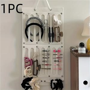 TEMU 멀티포켓 벽걸이 정리함, 헤어 액세서리 & 보석류 수납 솔루션, 공간 절약형 멀티 기능 메이크업 오거나이저, 머리핀 및 안경 보관대, 주얼리 정리대