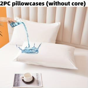 TEMU 2 Solid Color 방수 베개 커버 (코어 없음) 50/75Cm 40/60Cm 50/70Cm 50/90Cm 다양한 크기 소재는 부드럽고 편안합니다. 편리한 기계 세척