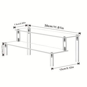 TEMU 1개 아크릴 디스플레이 스탠드, 향수 정리 및 분류기, 투명 아크릴 층식 선반 높이 증대기, 향수 디스플레이 스탠드에 적합, 데스크탑 조직 사용, 피규어 모델 홀더 높이 증대기