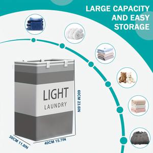 TEMU 옥스포드 천과 알루미늄 프레임이 있는 1/3 사이즈 세탁 바구니. 접이식으로 가정, 기숙사에서 빨래 분류에 적합하며, 의류 보관에도 좋습니다.