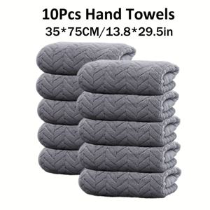 TEMU 10개 소프트 마이크로파이버 핸드 타월, 13.8x29.5인치 - 밀알 패턴, 흡수력 및 편안함, 욕실, 샤워, 호텔, 피트니스, 사우나에 이상적, 다양한 색상으로 제공, 욕실 필수품 | 현대 욕실 장식 | 내구성 있는 타월|샤워타올