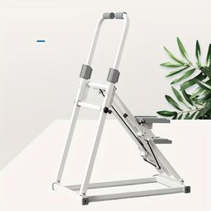 TEMU 집과 사무실용 접이식 수직 스텝 머신 1개 - 조절 가능한 단계 폭, 핸들바 및 발판, 수동 비전기 작동, 컴팩트한 흰색 피트니스 장비로 전신 운동 가능, 공간 절약 디자인 - 어머니날 및 추수감사절에 이상적인 선물