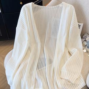 TEMU 여성용 캐주얼 화이트 니트 가디건 - 모든 계절에 적합, 스커트와 탑에 적합한 다용도 상의, 올시즌 가디건 | 리브드 니트 디테일 | 내구성 있는 소재