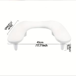 TEMU 휴대용 스탠드가 있는 인체공학적 U자형 손톱 베개 - 부드러운 PU 소재, 안정적인 베이스, 손톱 관리와 팔 지원에 이상적, 손톱 관리 필수품|인체공학적 디자인|분리 가능한 스탠드