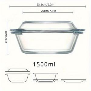 TEMU 2개 세트 (1개 접시 + 1개 그릇 포함) 가정용 투명 고바오실리케이트 유리 열방지 냄비 뚜껑 마이크로파 오븐 유리 그릇 접시 베이킹 트레이 크리스마스, 데이, 봄 축제, 아버지의 날, 어머니의 날, 교사 의 날, 새해, 중국 데이, 할로윈, 부활절, 국경일, 날, 여성의 날