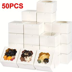 TEMU 20/50pcs 쿠키 상자, 초콜릿 딸기, 파이, 페이스트, 디저트, 케이크를 위한 작은 창이 있는 상자