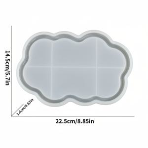 TEMU 1pc 구름 모양 트레이 실리콘 모양, 레진 콘크리트 저장 트레이 컨테이너 모양, 석고 트레이 모양, 레진 캐스팅 모양, 가정용 데스크톱 장식, 축제 분위기 장식, 손수작업 선물에 적합합니다.