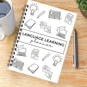 TEMU 성인용 74페이지 언어 학습 플래너 - 어휘 및 문법 노트북, 주간 & 월간 로그, 체크리스트, 플래시카드, , 글쓰기 팁 포함: 종합적인 언어 학습 정리 도구, 언어 학습 저널