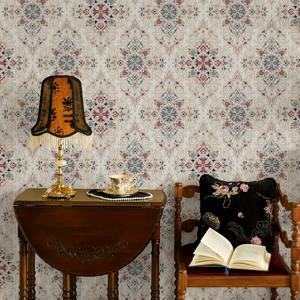 TEMU 1 롤 레트로 두꺼운 빨간색 흰색 파란색 유럽 패턴 DIY 방수 방수 쉬운 스크럽 홈 장식 주방 캐비닛 테이블 및 의자 방 배경 리노베이션 자체 접착식 벽지 벽 스티커 벽지