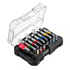 TEMU 15pcs 임팩트 드라이버 비트 세트, 자석형 헥스 샹크, 컬러 코드 티타늄 코팅 미끄럼 방지 비트, 드릴링 및 드라이빙용, 유연한 토크 존 디자인, 정밀 매칭 호환성, 다중 재질 사용, 내구성 있는 컴팩트 보관 케이스, DIY 및 전문가용 공구 키트