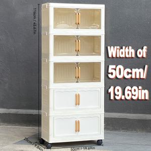 TEMU 2025년 업그레이드된 5단 더블 도어 모바일 스토리지 캐비닛 - 방수 플라스틱으로 제작된 견고한 디자인, 침실, 세탁실, 사무실 및 침대 밑 정리용 휠이 있는 접이식 디자인 - 현대적인 스타일의 이동식 저장 솔루션 | 현대적 미학 | 다목적 오거나이저, 옷장 수납, 침대 밑 수납