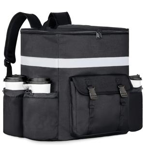 TEMU 대용량 옥스포드 천 식판/택배 바구니, 음료 홀더 4개 포함 튼튼한 배달 가방, 야외 피크닉 및 간편한 운반용 디자인 (레스토랑 배달에 적합).