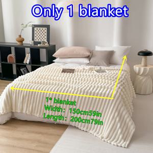 TEMU 1개 울트라 소프트 플란넬 담요 - 사계절용 편안한 라이트 럭셔리 스로우, 세탁기 사용 가능, 화이트, 집이나 사무실에 완벽