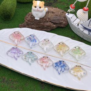 TEMU 10종 혼합 컬러 만타레이 루미너스 참, 바다 테마 DIY 레진 펜던트, 가방, 귀걸이 및 주얼리 제작을 위한 투명 아크릴 바다 동물 펜던트