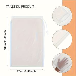 TEMU 주방용품 5개 세트, 재사용 가능한 나일론 식품 체 가방 - 미세 망 견과류 우유 가방, 굵은 망, 커피 필터 - 채소 주스, 차용 다목적 주방 도구, 내구성 있는 원단,건강에 관심 있는 사용자들