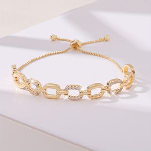 TEMU 여성용 우아한 인터로킹 링크 팔찌 - 구리 재질, 골드 톤 도금 지르코니아 장식, 데일리 & 포멀 주얼리, 인터로킹 체인, 포멀 액세서리, 세련된 디자인, 패션 액세서리, 패션 애호가, 여성팔찌, 비즈 팔찌, 실버 팔찌, 여성 팔찌