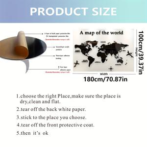 TEMU 1 세트 3D 세계 지도 벽 스티커 장식 벽화 DIY 분할 데칼 3D 아크릴 자체 접착 벽 스티커 학교 사무실 벽 예술 장식 침실 거실 TV 배경 벽 장식 블랙 골드 실버