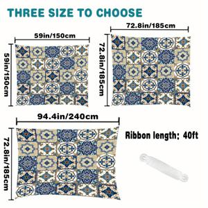 TEMU 1pc 만다라 패턴 캠핑 텐트 타프 해먹 비 오는 날 플라이 발자국 클로스 쉼터 선샤이드 해변 피크닉 담요 매트 야외 캠핑 공원 잔디