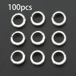 TEMU 100개 7mm 광택 대형 구멍 스페이서 비즈 - 빈티지 합금, 무접점, 구멍 통과 구멍, 원형 및 튜브 스페이서 DIY 보석 만들기 - 목걸이, 팔찌, 귀걸이, 열쇠고리, 공예, 보석 만들기 용품 및 액세서리