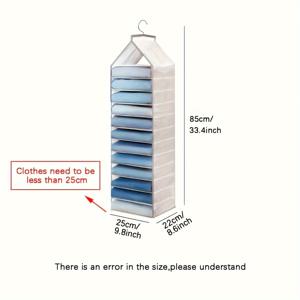 TEMU 12단 벽걸이 옷장 정리함 - 투명 격자 디자인, 먼지 방지 대용량 수납백, 침실·기숙사·아파트용, 설치 불필요, 클리어 뷰 시스루 디자인, 쉬운 걸이 시스템, 거실 및 기숙사 정리용