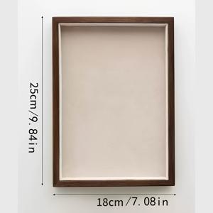 TEMU 호두 나무 보석 정리 트레이 - 중간 크기, 크림 플로킹 내부, 귀걸이, 반지, 목걸이, 팔찌에 이상적 - 보관 및 전시에 완벽한 보석 트레이, 보석 트레이