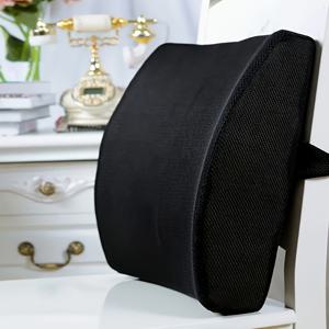 TEMU 인간 모양 메모리 폼 요추 지지 베개, 사무실 의자 및 자동차 시트에 적합 - 조절 가능한 등받이 쿠션과 통기성 메시, 완벽한 균형 및 자세 교정, 블랙, 카시트 패드