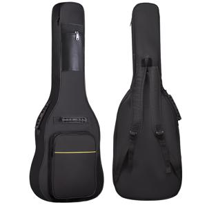 TEMU 어쿠스틱 일렉트릭 기타 퍼포먼스 백, 내구성 있는 옥스퍼드 원단 패딩 케이스, 지퍼 메인 수납공간 및 사이드 포켓 포함, 조절 가능한 숄더 스트랩 블랙 39인치 전기기타용 이상적인 기그백