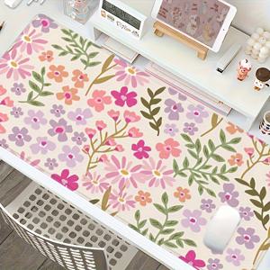 TEMU 특대형 게이밍 & 사무실 데스크 매트 - 미끄럼 방지 고무 베이스, 초넓은 마우스 패드 (35.4x15.7인치) - 핑크, 그린, 퍼플, 브라운 - 컴퓨터, 키보드, 가정, 사무실을 위한 내구성 있는 표면 - 게이머 & 전문가, 홈 워크스페이스에 적합