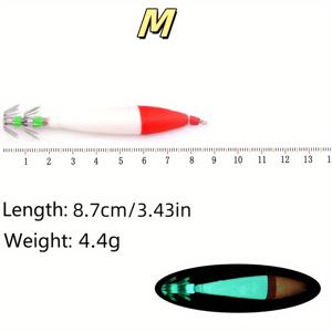 TEMU 5개 세트 발광 해파리 플로우 피쉬 장난감 - 레드 & 화이트 디자인, 혼합 컬러, 바닷물 및 민물용, 슬림한 해파리 모양, 글로우인더다크 하드 베이트 태클