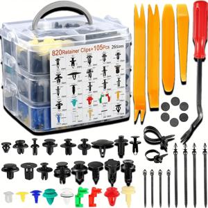 TEMU 925피스 올인원 헤비듀티 자동차 수리 키트 - 26종 차량 분해 세트 (범퍼, 도어 패널, 머드가드 제거용, 대부분의 차량, 트럭, 오토바이용)