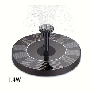 TEMU 1pc-1W/1.4W 태양광 부유식 분수 키트, 6개의 DIY 노즐이 포함되어 있으며, 다양한 분수 형태가 있습니다. 야외, 마당, 수조, 정원, 연못 및 기타 장소에 적합합니다. 휴대용 태양광 분수