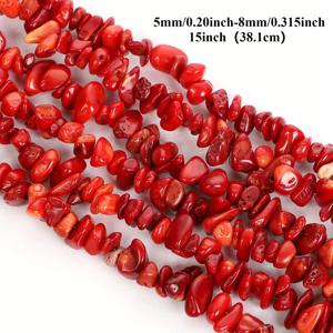 TEMU TEOWAKI 자연적인 빨간 고래 칩 грав일, 불규칙한 자유형 돌을 이용한 보석 제작, DIY 팔찌 목걸이 장식, 3-5-8mm, 진정한 보석을 사용한 장식, 보석 제작 용품