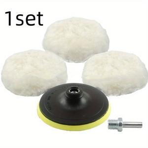 TEMU 내구성 있는 폴리에스터 자동차 폴리싱 및 왁싱 키트 - 전문급 회전 버퍼 패드, 다면 왁싱 패드, 차량 세부 정비 및 유지 보수에 이상적, 차량 세부 정비 키트|전문급 버퍼 패드|내구성 있는 폴리에스터 패드, 자동차 왁싱 용품
