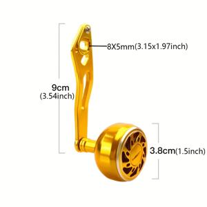 TEMU 드럼 및 베이트캐스팅 릴용 올메탈 8x5cm 유니버설 리얼 교체 핸들 - 고강도 낚시릴 부품