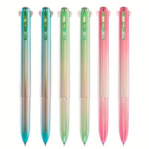 TEMU 6팩 리트렉터블 4-in-1 젤 잉크 펜, 사무용품, 학교용품, 선물, 일기쓰기, 부드러운 글쓰기 노트, 색칠, 피는 것, 흩어지는 것, 얼룩이 없는 4가지 색상의 리트렉터블 볼펜