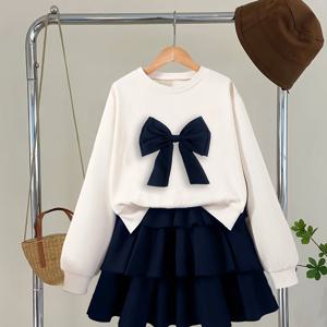 TEMU 여아용 스타일리시하고 심플한 투피스 세트