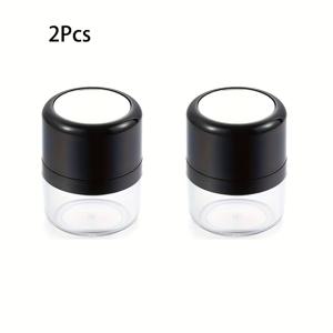 TEMU 2pcs 휴대용 느슨한 파우더 상자, 메이크업 거울 및 버섯 퍼프, 5g 휴대용 빈 설탕 파우더 상자, 재사용 가능한 느슨한 파우더 컨테이너, 블러시 디스펜서, 여행에 적합, 바탕화면, 컨투어 파우더, BB Crea용 컨테이너