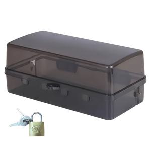 TEMU 12월 2023년 1개 잠금식 ABS 야외 내구성 전기 보호 상자, 6개의 소켓 구멍이 있는 방풍 방진 방수 벽걸이 타이머/확장기/ 박스, 전기 및 배터리 필요 없음