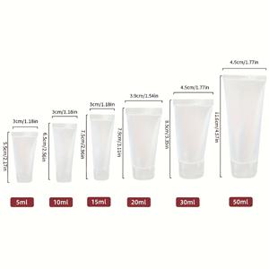 TEMU 50개 투명 리필 가능한 스퀴즈 튜브 플립탑 뚜껑 포함 - 여행용 크기 화장품 용기 (, 샴푸, 로션, 치약) - 누수 방지, 무취, 내구성 있는 플라스틱, 컴팩트하고 휴대하기 쉬운