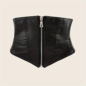 TEMU 여성용 블랙 빈티지 지퍼 벨트 - 웨딩, 파티, 데일리웨어에 적합한 신축성 허리띠 - 드레스, 스커트, 청바지용 레트로 벨트