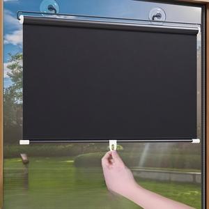 TEMU 롤러 블라인드 100% 선쉐이드 - 창문용, 자동 리트랙터블 쉐이드, 간편 설치, 단열, 무드릴 접착식 빛차단 창문 보호. 홈, 주방, 자동차에 이상적 | 스타일리시 프라이버시 슬랫 | 보호 루버 & 차양, 부활절 선물, 사계절 사용 가능, 세련된 블라인드,노드릴 설치,내구성 있는 소재,홈 데코,주방 프라이버시