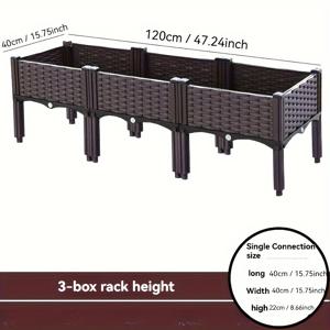 TEMU 2~4단 높이 조절 정원, 다리 포함, 자동 물주기 상자 재질, 꽃, 허브, 채소 재배용으로 디자인됨