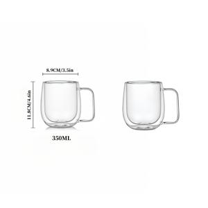 TEMU 2개/4개 고급 보로실리케이트 내열 투명 유리 컵 손잡이 포함, 대용량 커피 카푸치노 주스 이중층 밀크 콜드 드링크 글라스 다양한 사이즈, 아름다운 커피 컵, 우아한 유리 컵, 컵 및 머그