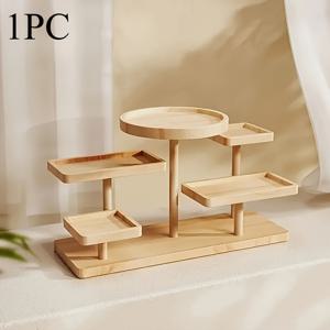 TEMU 1개 5단 나무 진열대, 부드러운 마감 & 가벼운 프레임 - 공간 절약형 다층 정리함 (주얼리, 다육이, 홈 데코, 파티용), 주얼리 정리함, 주얼리 디스플레이