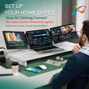 TEMU 14인치 1920 IPS 휴대용 모니터 | 고급 UHD 해상도 노트북 스크린 확장기, 비즈니스 브리프케이스 포함, 13-17인치 노트북 지원, USB Type-C, 광택 스크린, 게이밍, 엔터테인먼트, 주식 거래, 맥 멀티 태스킹에 적합|게임|노트북가방