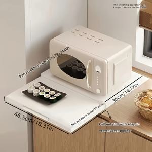 TEMU 주방 카운터탑용 공간 절약형 풀아웃 선반 - 스테인레스 스틸, 전자레인지, 커피 메이커, 주스 메이커 등 다목적 보관 선반, 카운터탑 정리 | 모던 주방 선반 | 내구성 있는 주방 용품, 주방 보관 선반, 선반