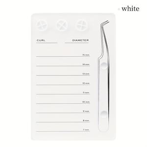 TEMU 1pc 자석 아크릴 눈썹 연장 스케일 홀더와 접착제 팔레트 - 지속적인 눈썹 보드, 눈썹 적용용, 사용하기 쉬운 눈썹 메이크업 도구, 눈썹 적용 가이드 | 투명 측정 스케일 | 아크릴 보드, 눈썹 연장 용품