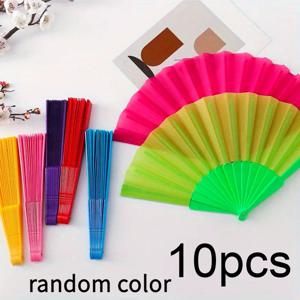 TEMU 10개 중국 스타일 장식 접이식 부채, 플라스틱 핸드헬드 팬, 태극권, 댄스, 공연 및 홈 데코레이션용|접이식선풍기