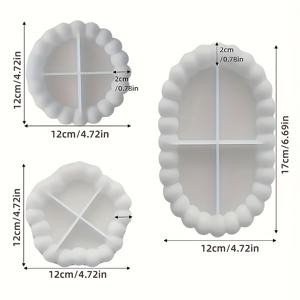 TEMU 3피스 석고 트레이 실리콘 몰드, 코스터용 실리콘 몰드, 에폭시 레진 콘크리트 캐스팅 몰드, DIY 공예 프로젝트 실리콘 몰드